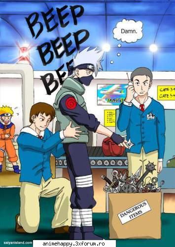 despre anime mai gasit doua poze dragutze. prima. kakashi aeroport.